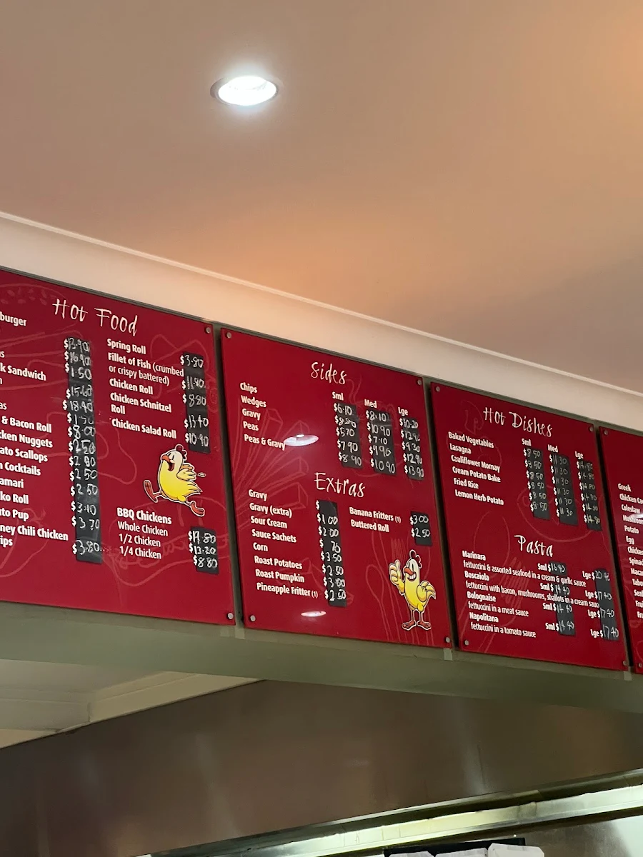Menu, Goulburn Charcoal Chicken