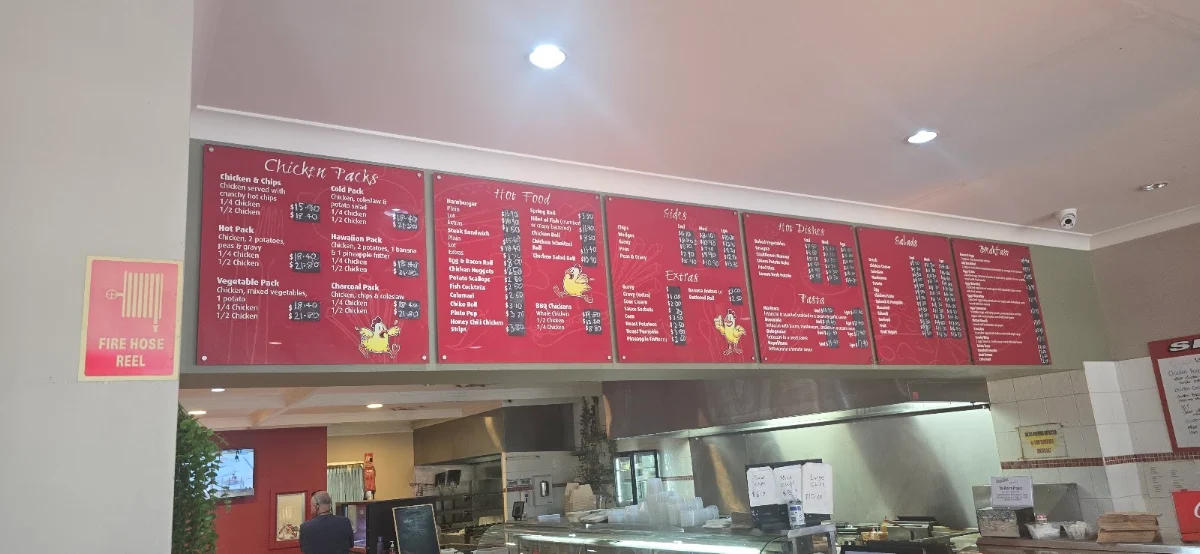 Menu, Goulburn Charcoal Chicken