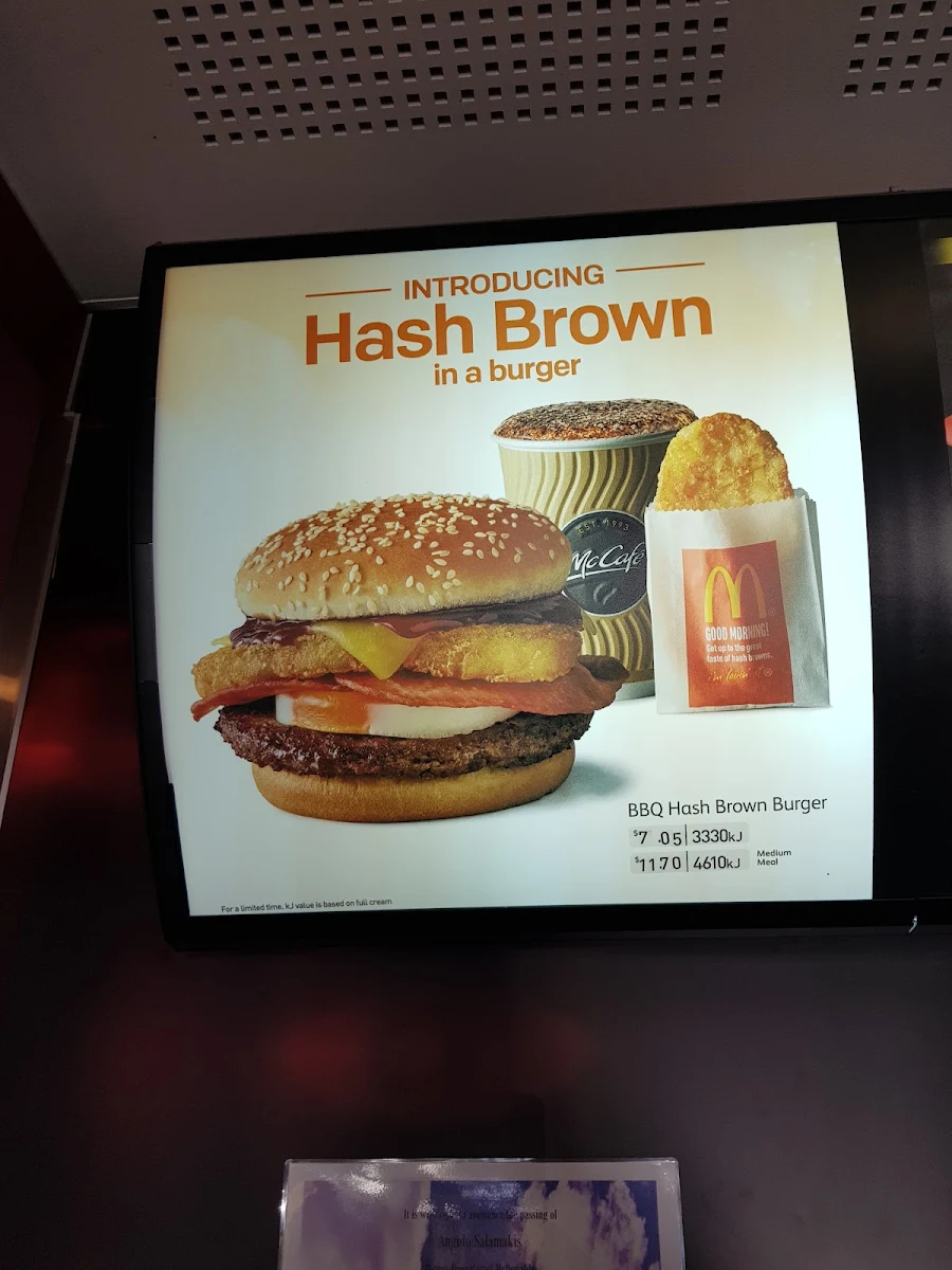 Menu, McDonald's Mount Druitt