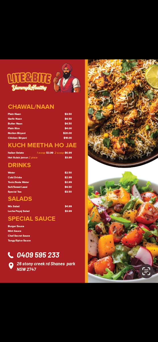 Menu, Lite&Bite