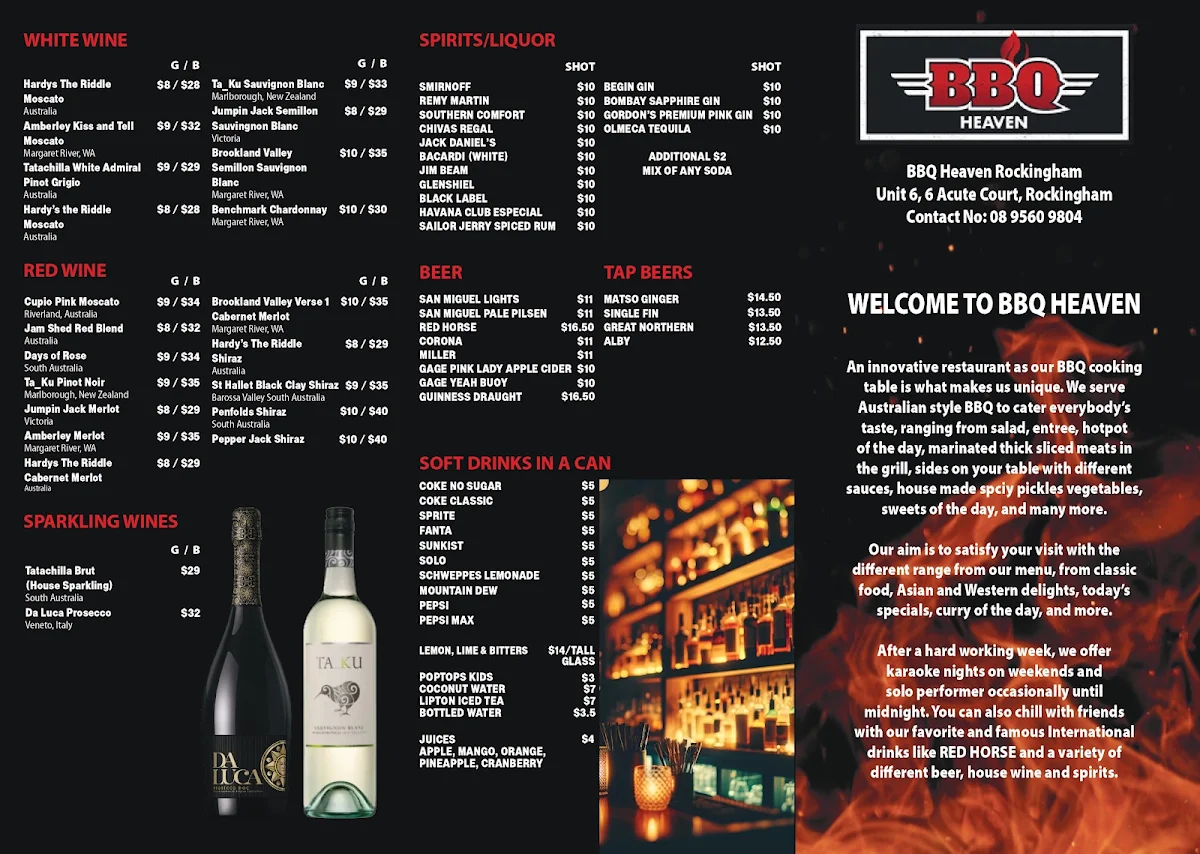 Menu, BBQ Heaven
