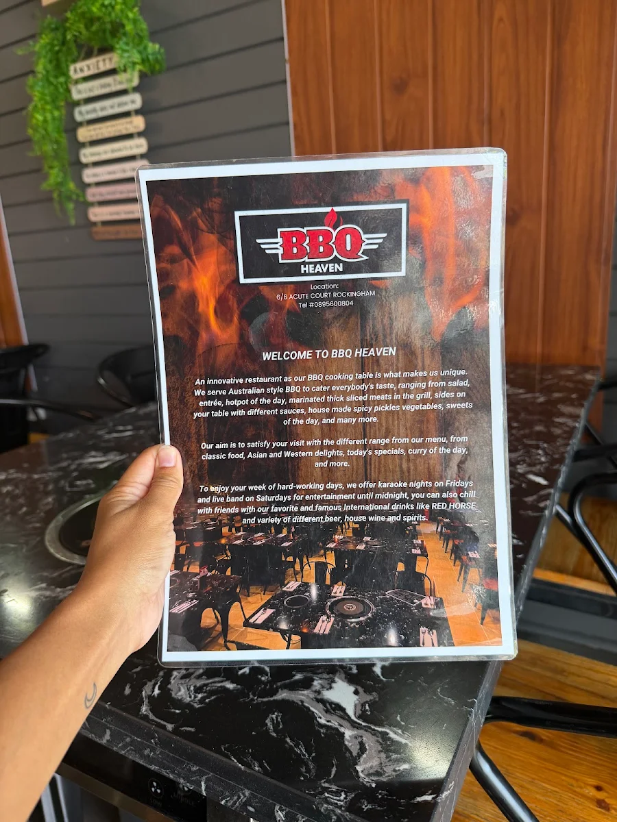 Menu, BBQ Heaven
