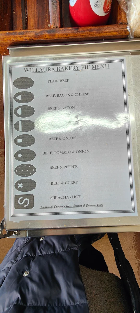 Menu, Willaura Bakery