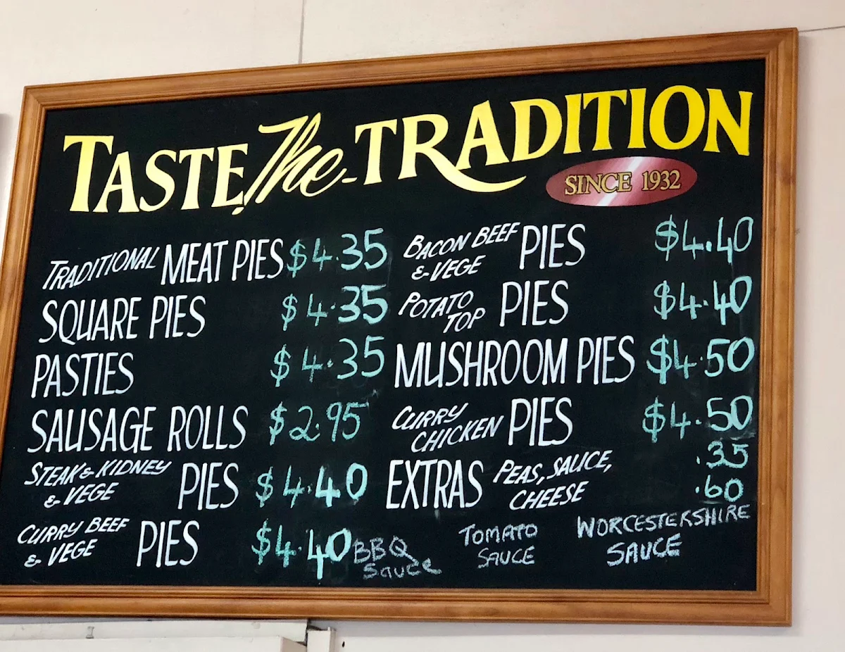 Menu, Byrnes Pie Factory