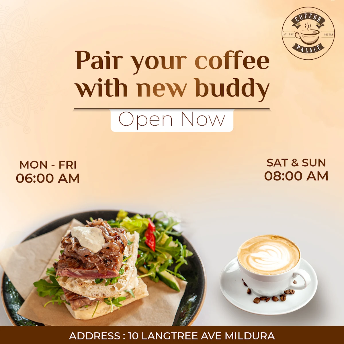 Menu, Coffee Palace