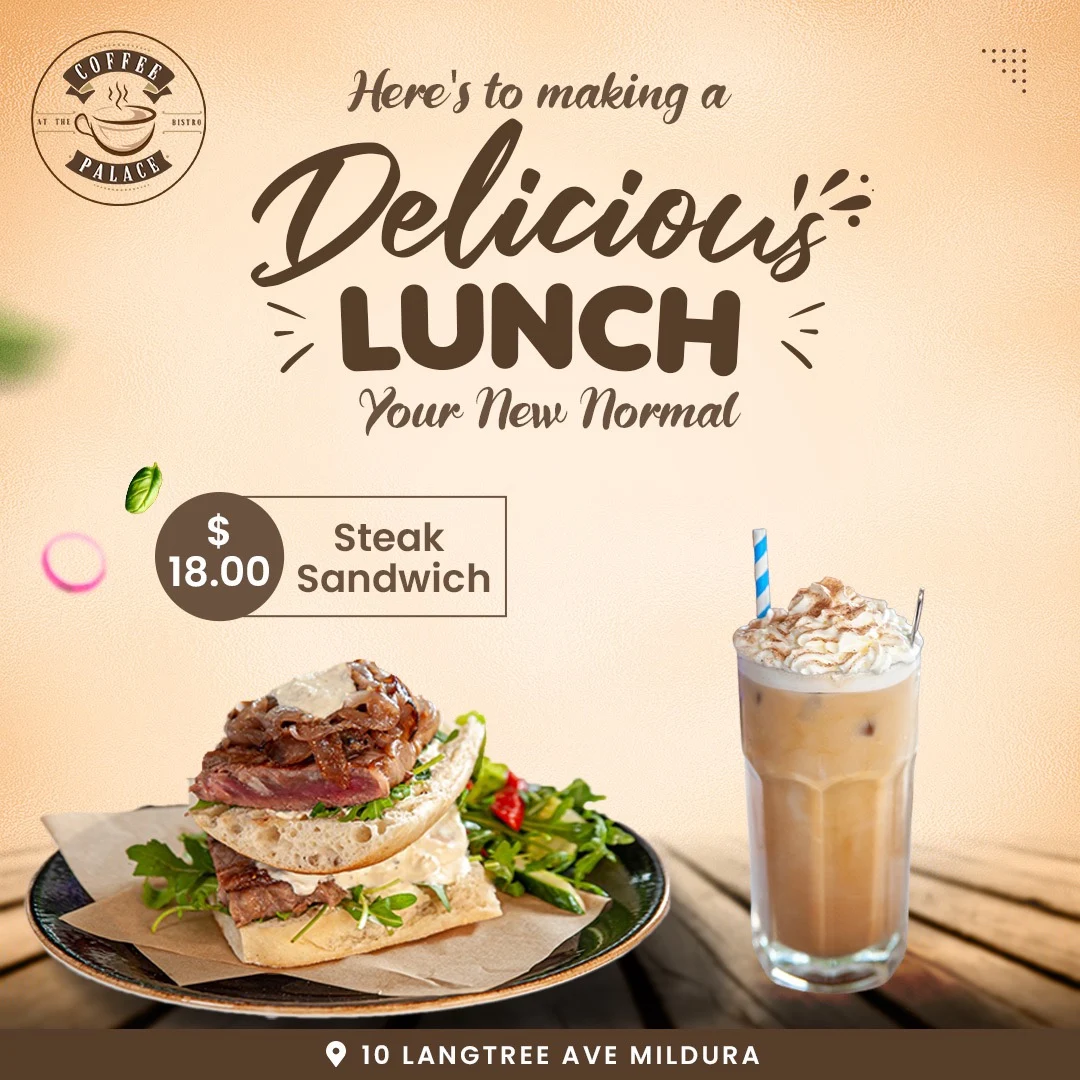 Menu, Coffee Palace