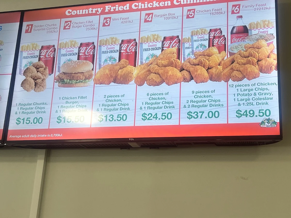 Menu, Cummins Takeaway & Deli