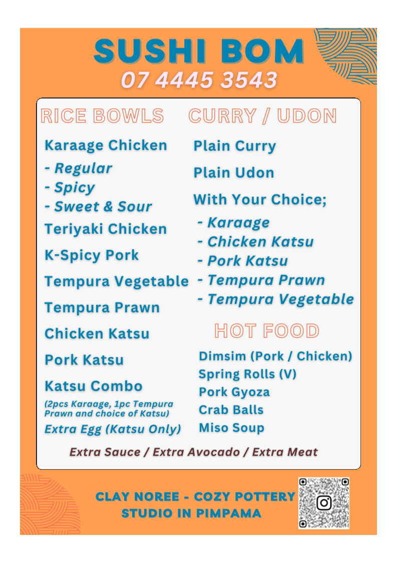 Menu, Sushi Bom