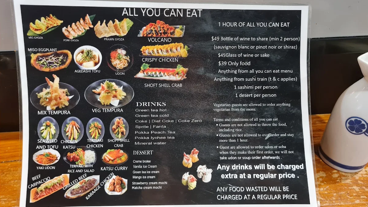Menu, Tara Sushi Bar