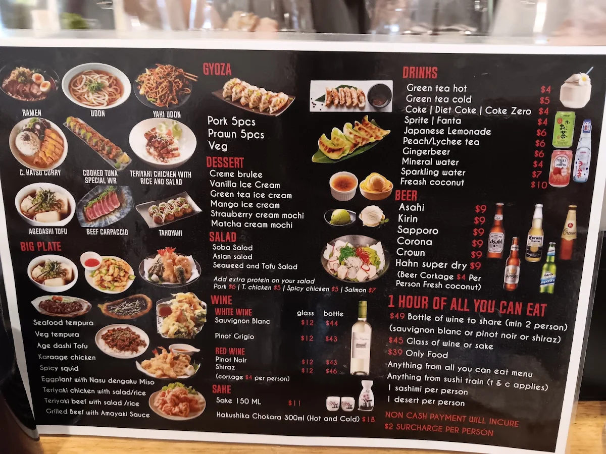 Menu, Tara Sushi Bar
