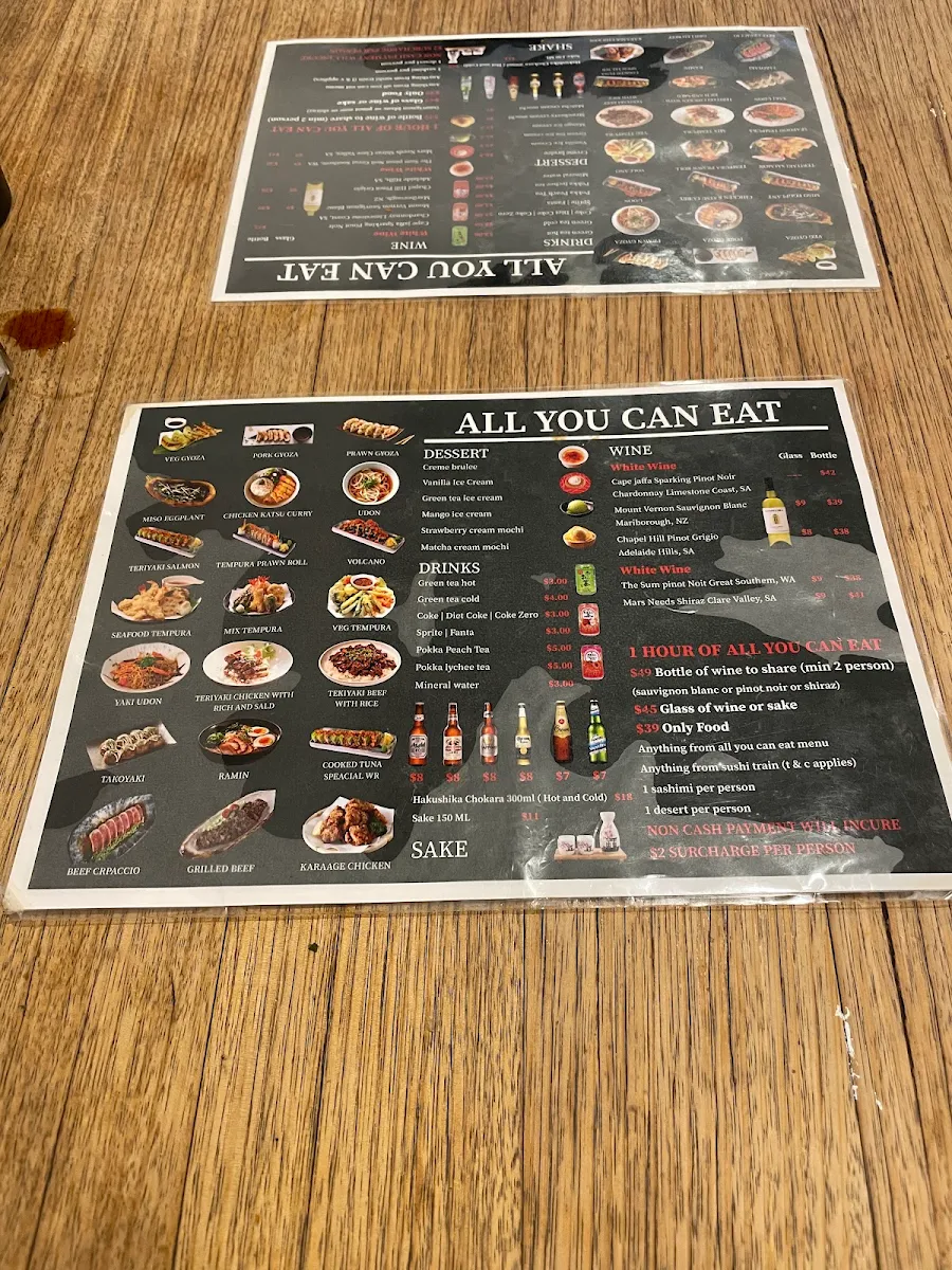 Menu, Tara Sushi Bar