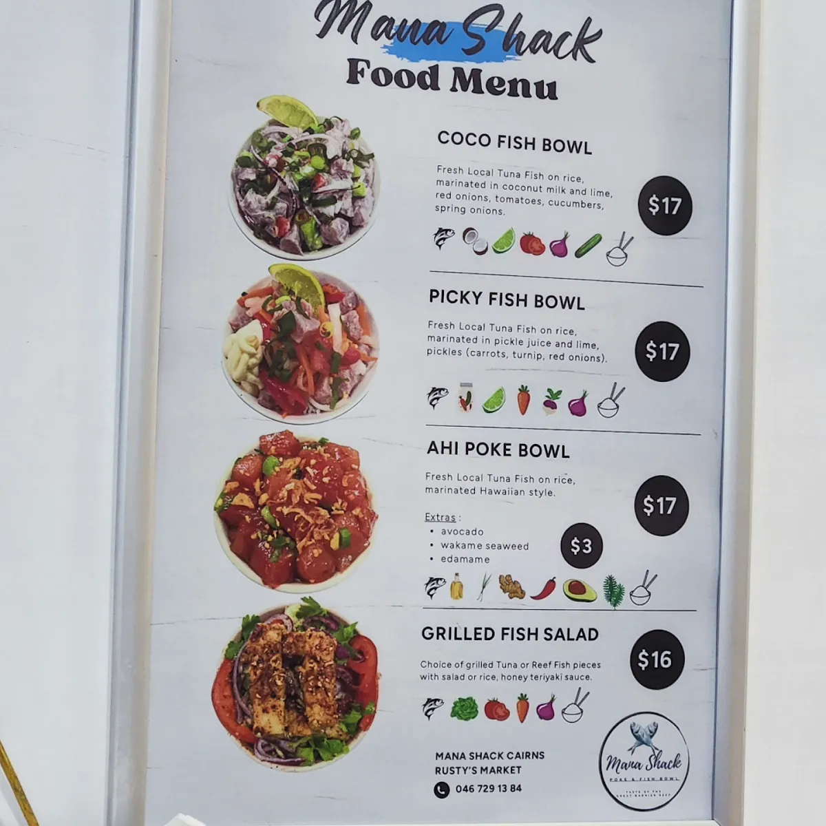 Menu, Mana Shack