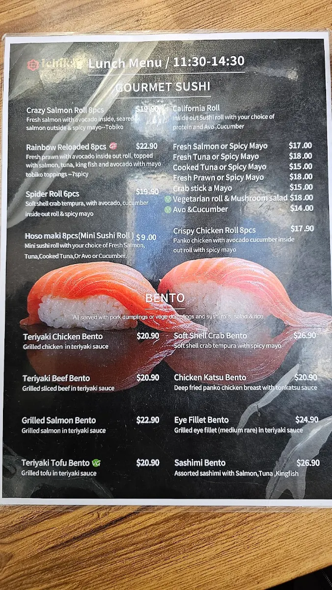Menu, Ichika-Sushi & Asian Cuisine