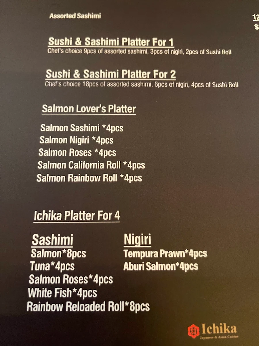 Menu, Ichika-Sushi & Asian Cuisine