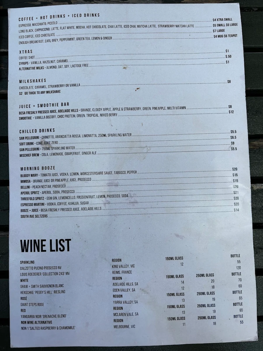 Menu, Yeah Nah Yeah