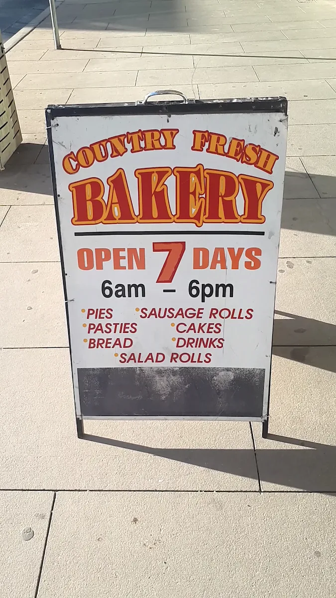 Menu, Country Fresh Bakery