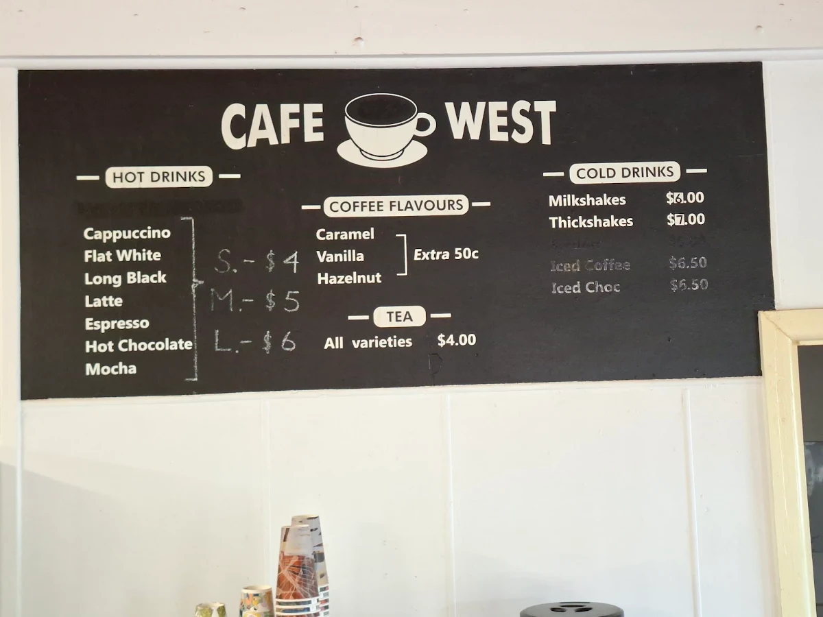 Menu, Cafe West
