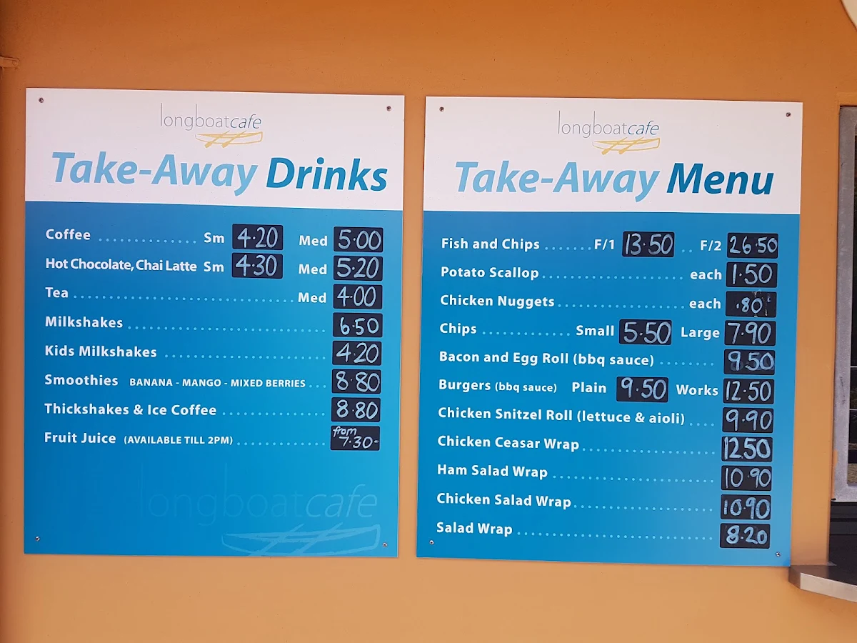 Menu, Longboat Cafe