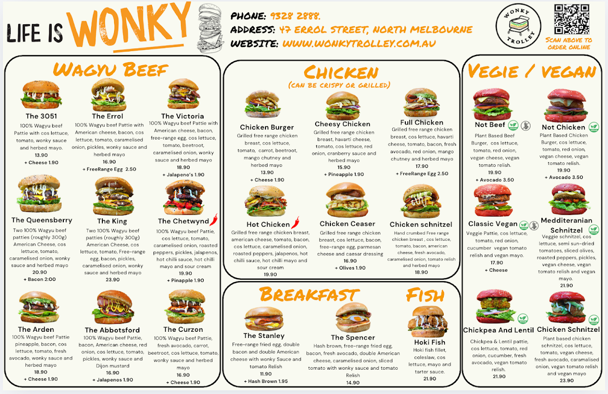 Menu, Wonky Trolley