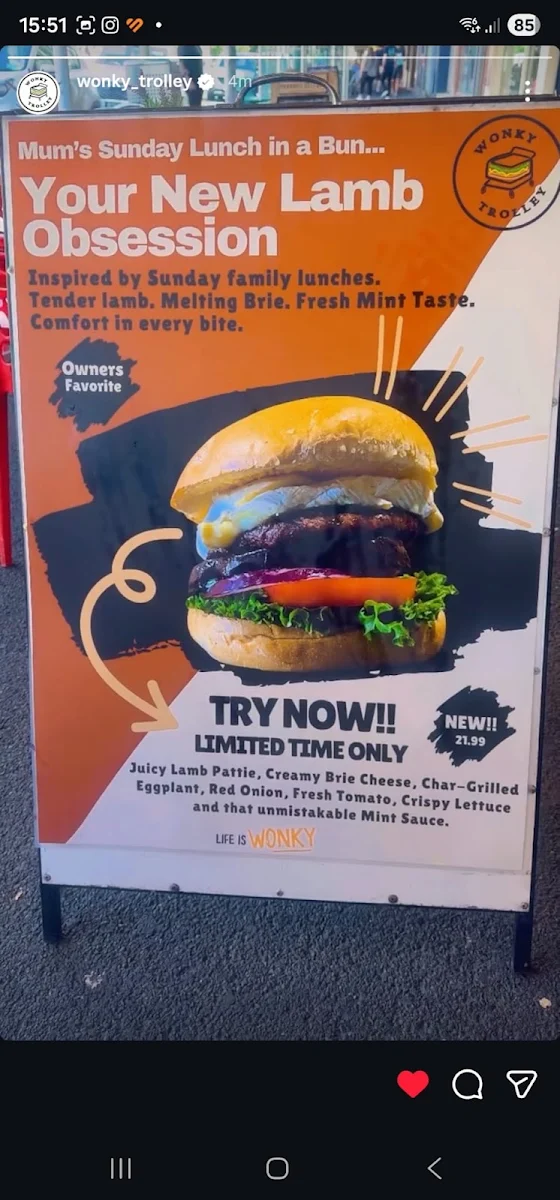 Menu, Wonky Trolley