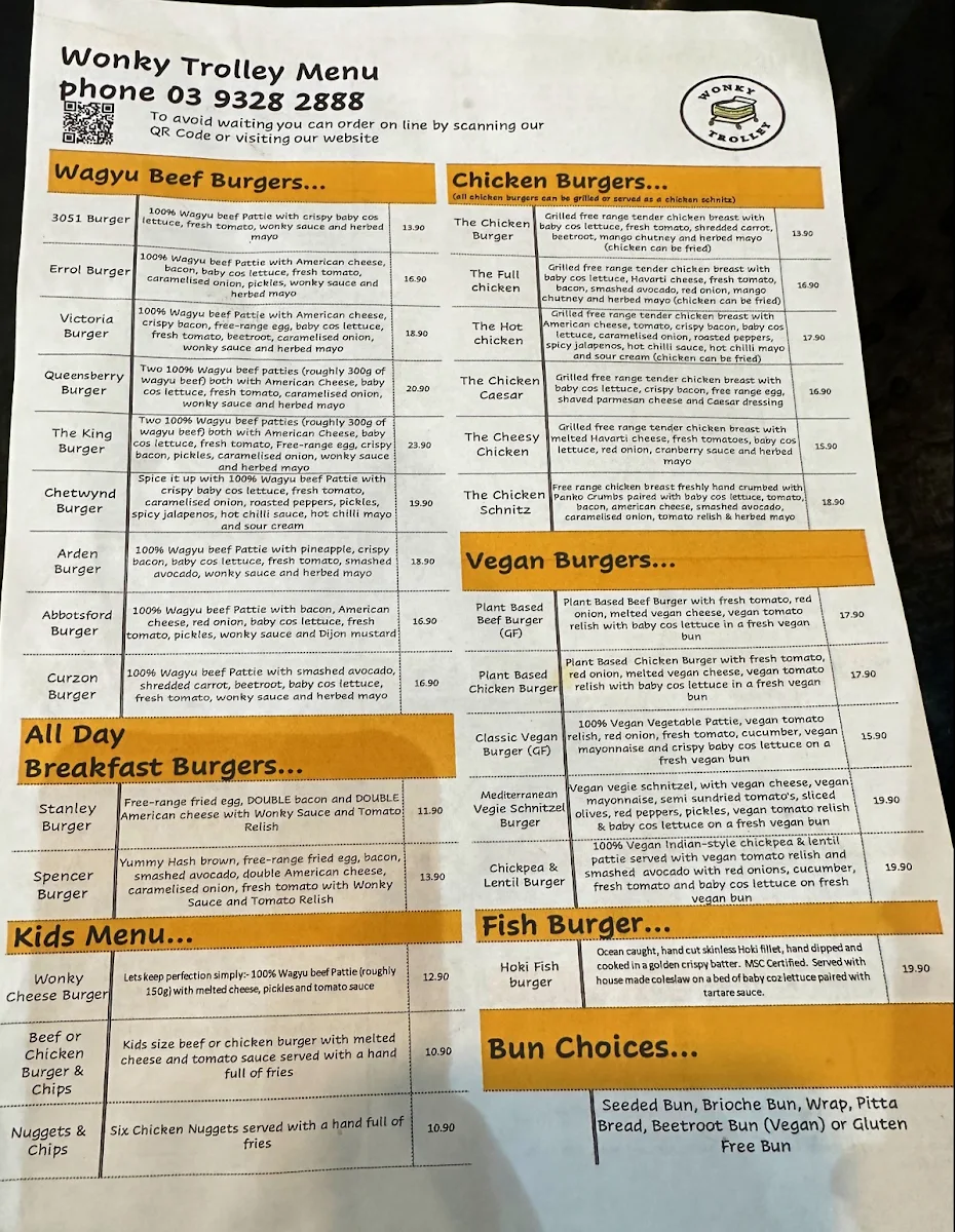Menu, Wonky Trolley