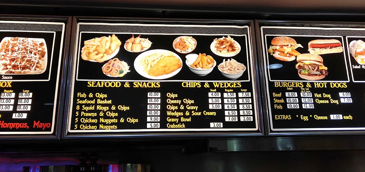 Menu, Nickos Kebabs Rockingham