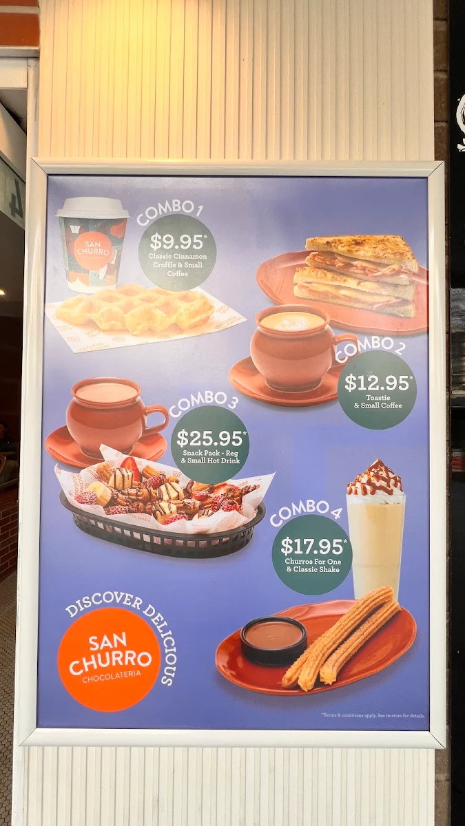 Menu, San Churro Wollongong