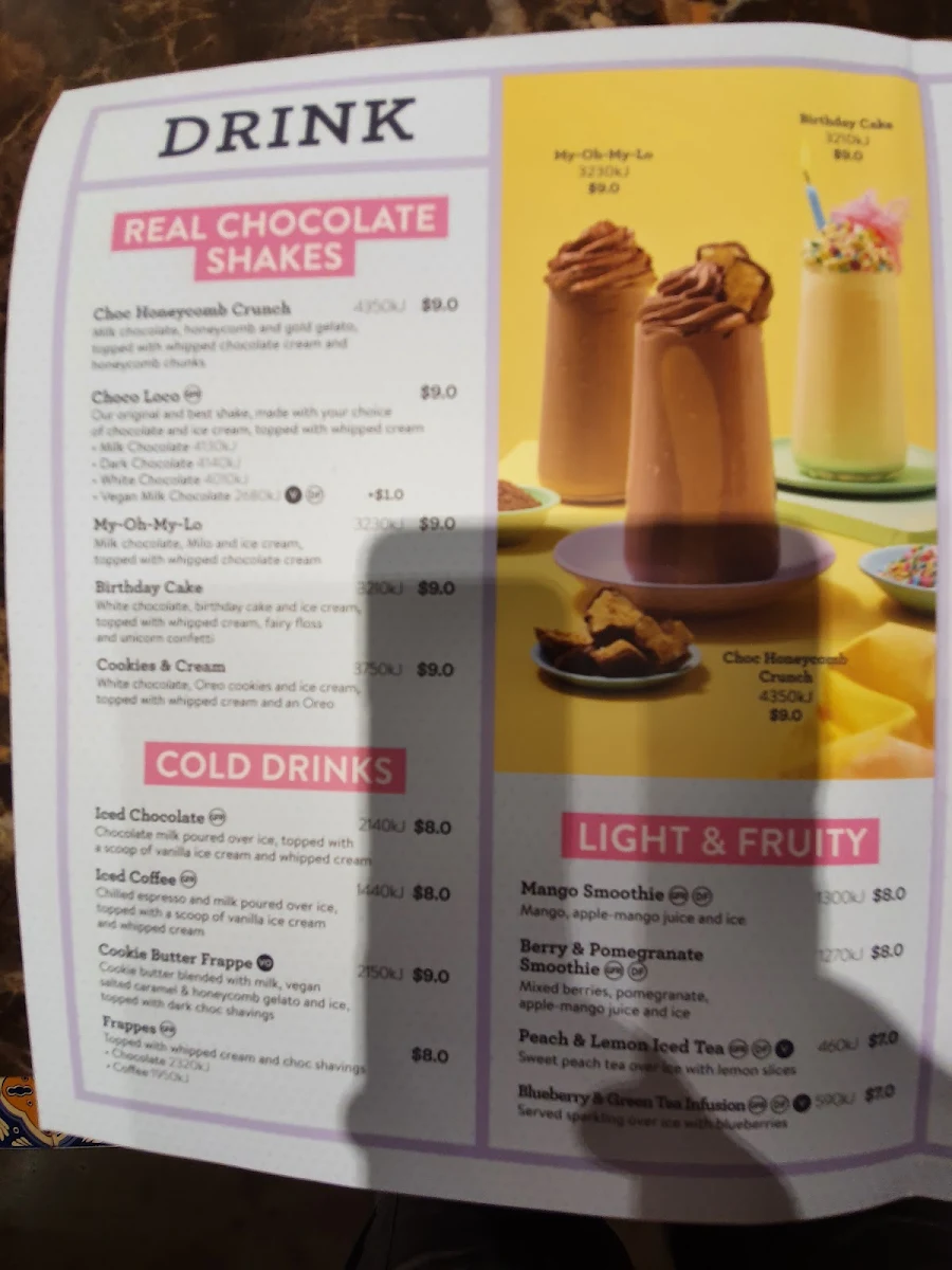 Menu, San Churro Wollongong