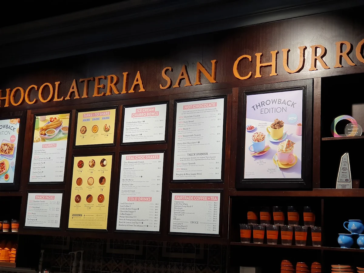 Menu, San Churro Wollongong