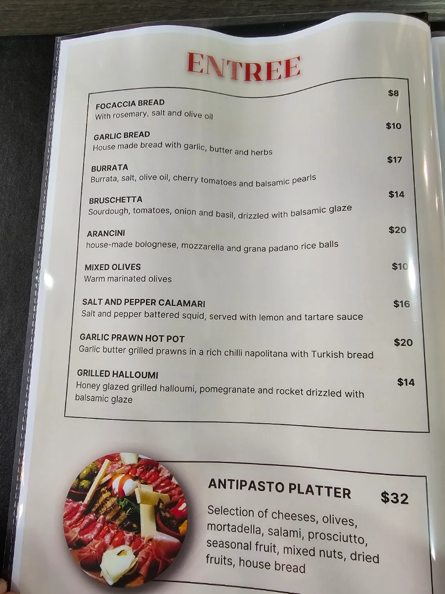 Menu, Ambrose Dining