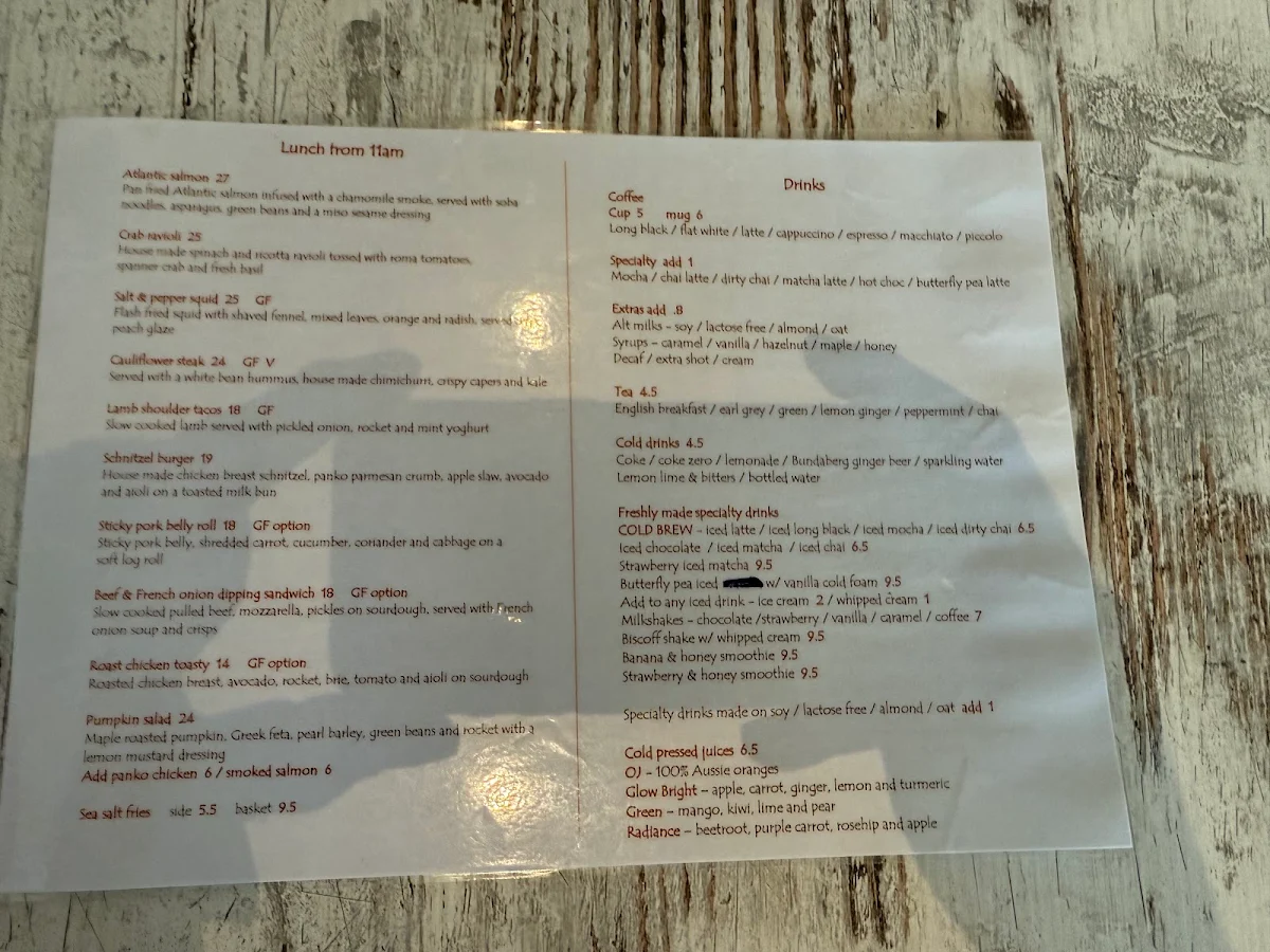 Menu, Harvest Foodhouse
