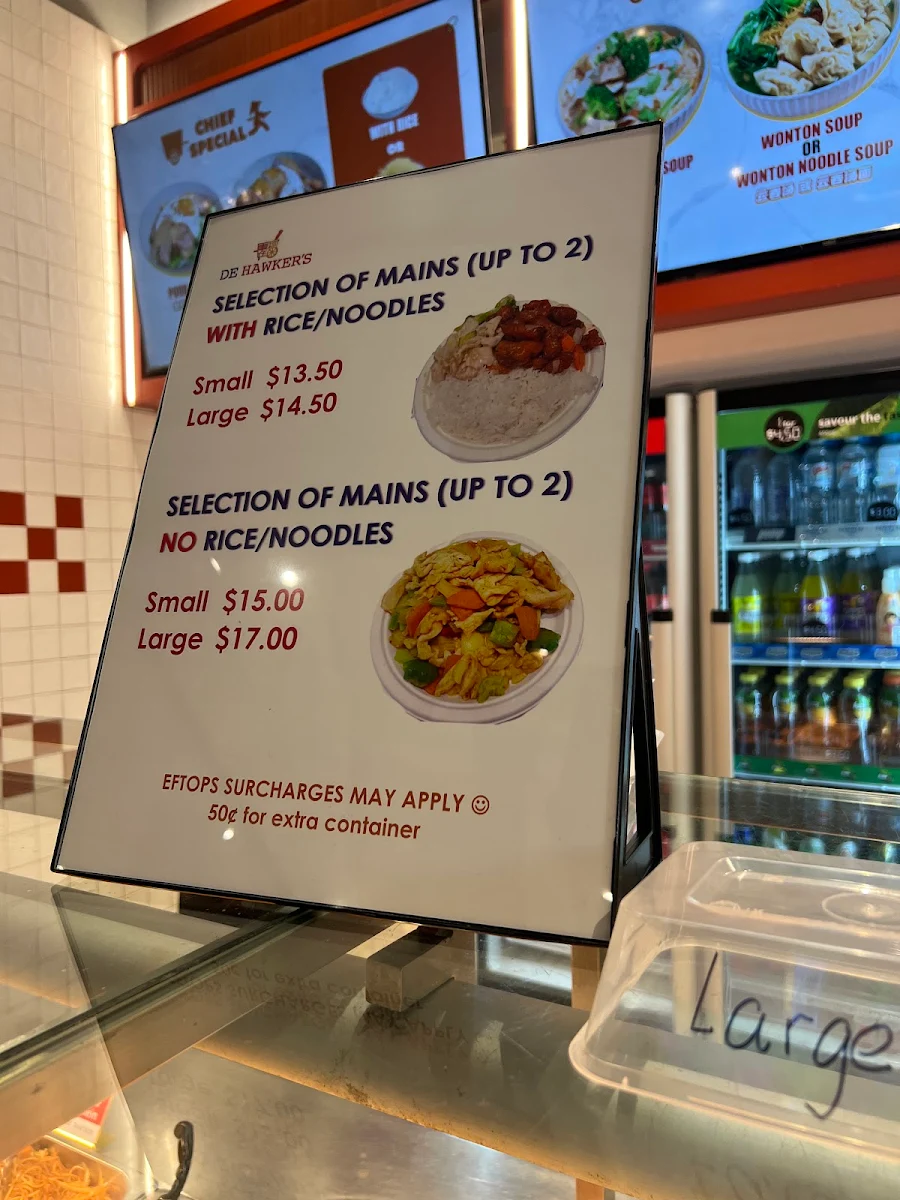 Menu, De Hawker's Liverpool
