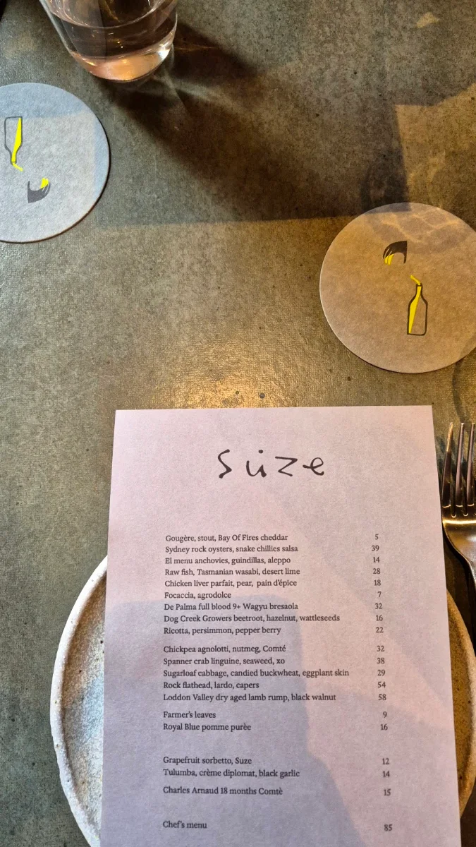 Menu, Suze