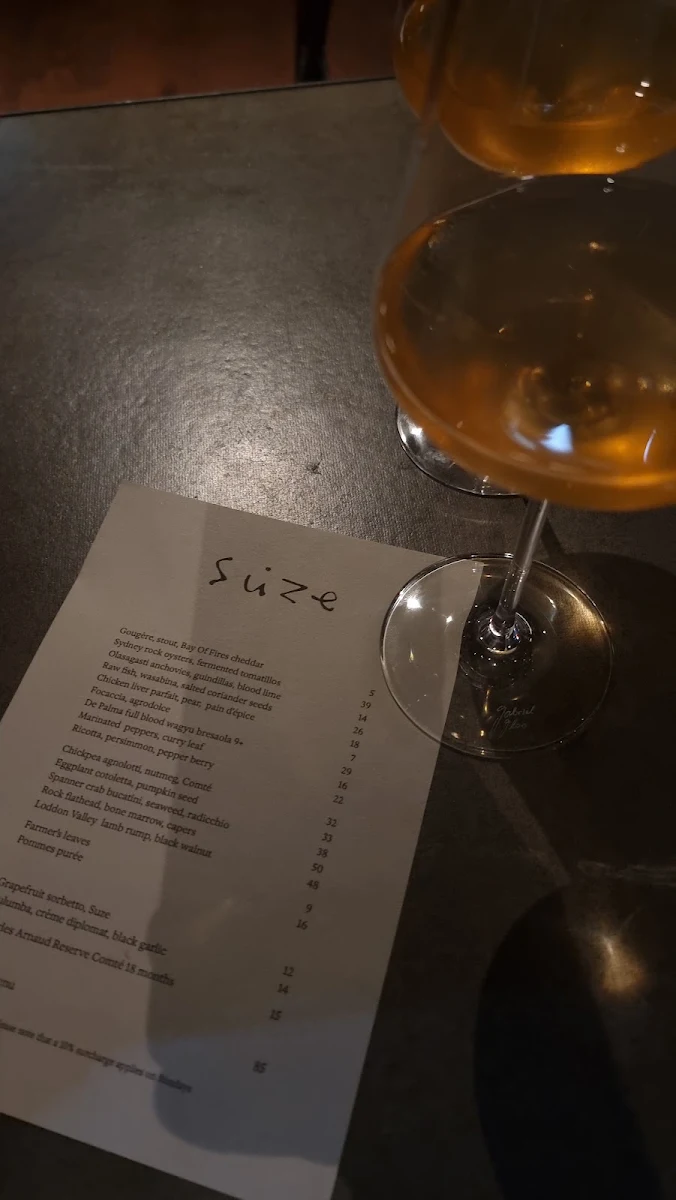 Menu, Suze