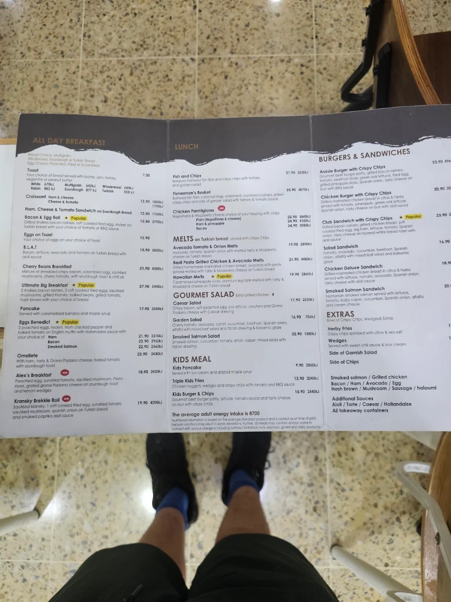 Menu, Caffe Cherry Beans