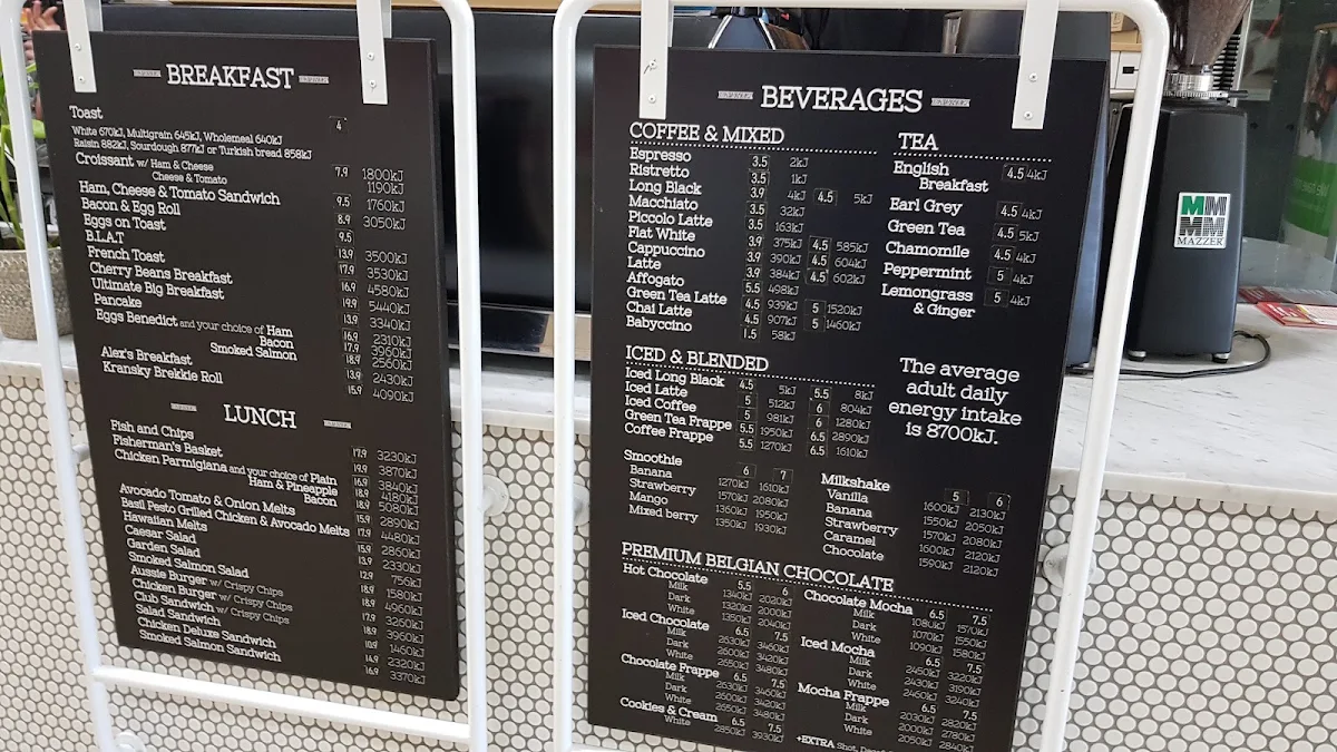 Menu, Caffe Cherry Beans