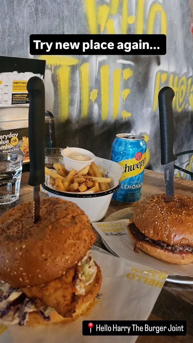 Menu, Hello Harry The Burger Joint (Fitzroy)