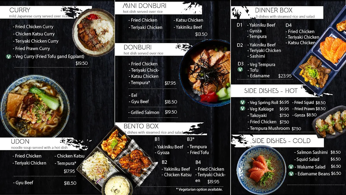 Menu, Bento Box