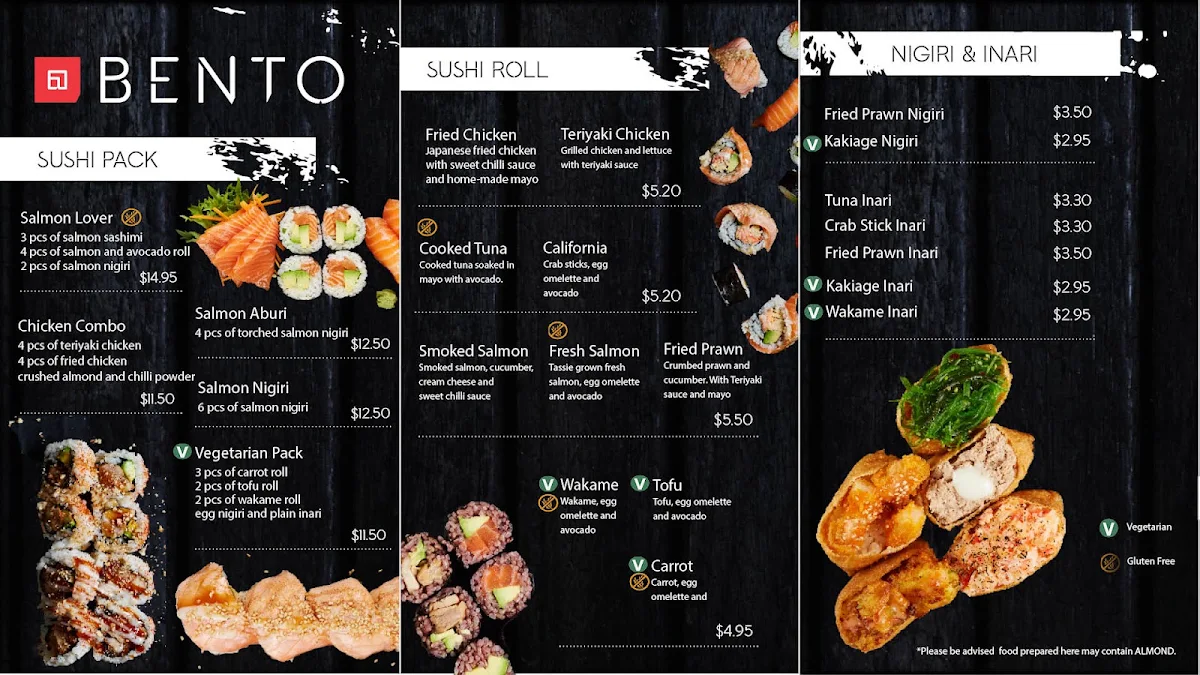 Menu, Bento Box