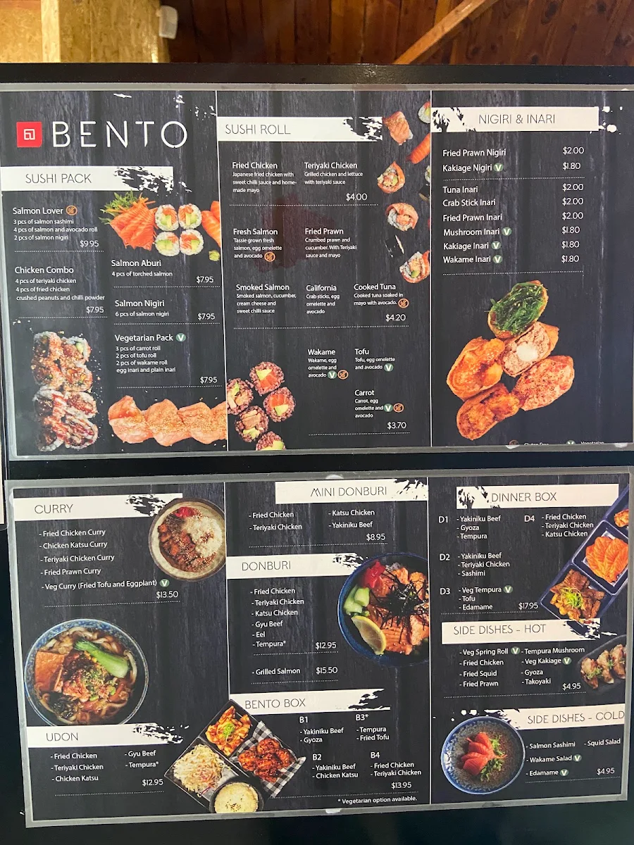 Menu, Bento Box