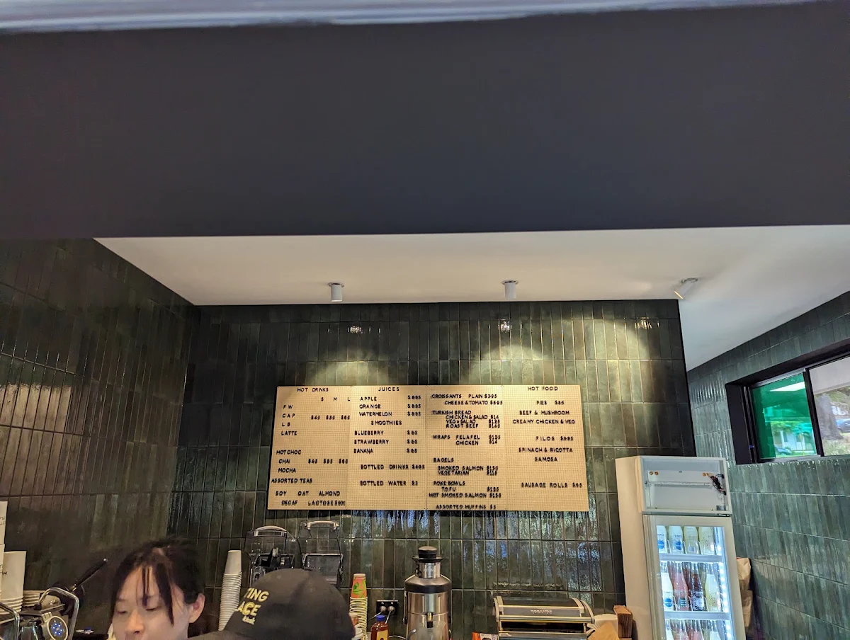 Menu, Meeting Place Kiosk - Hyde Park