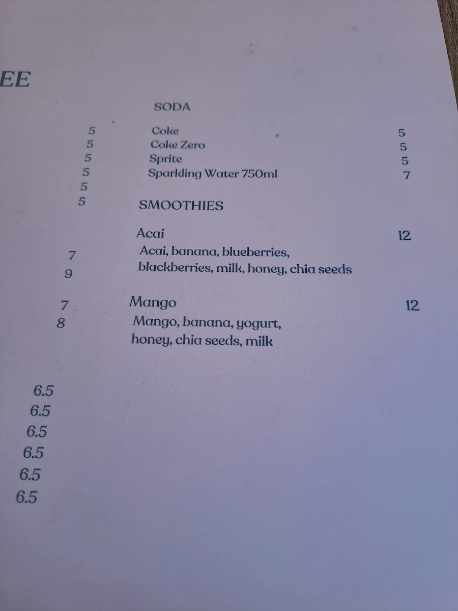 Menu, Mae.