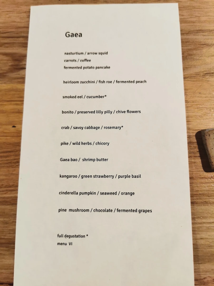 Menu, Gaea