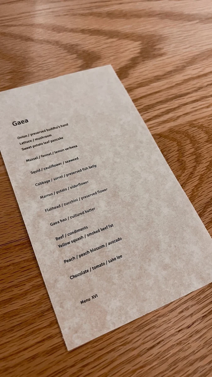 Menu, Gaea