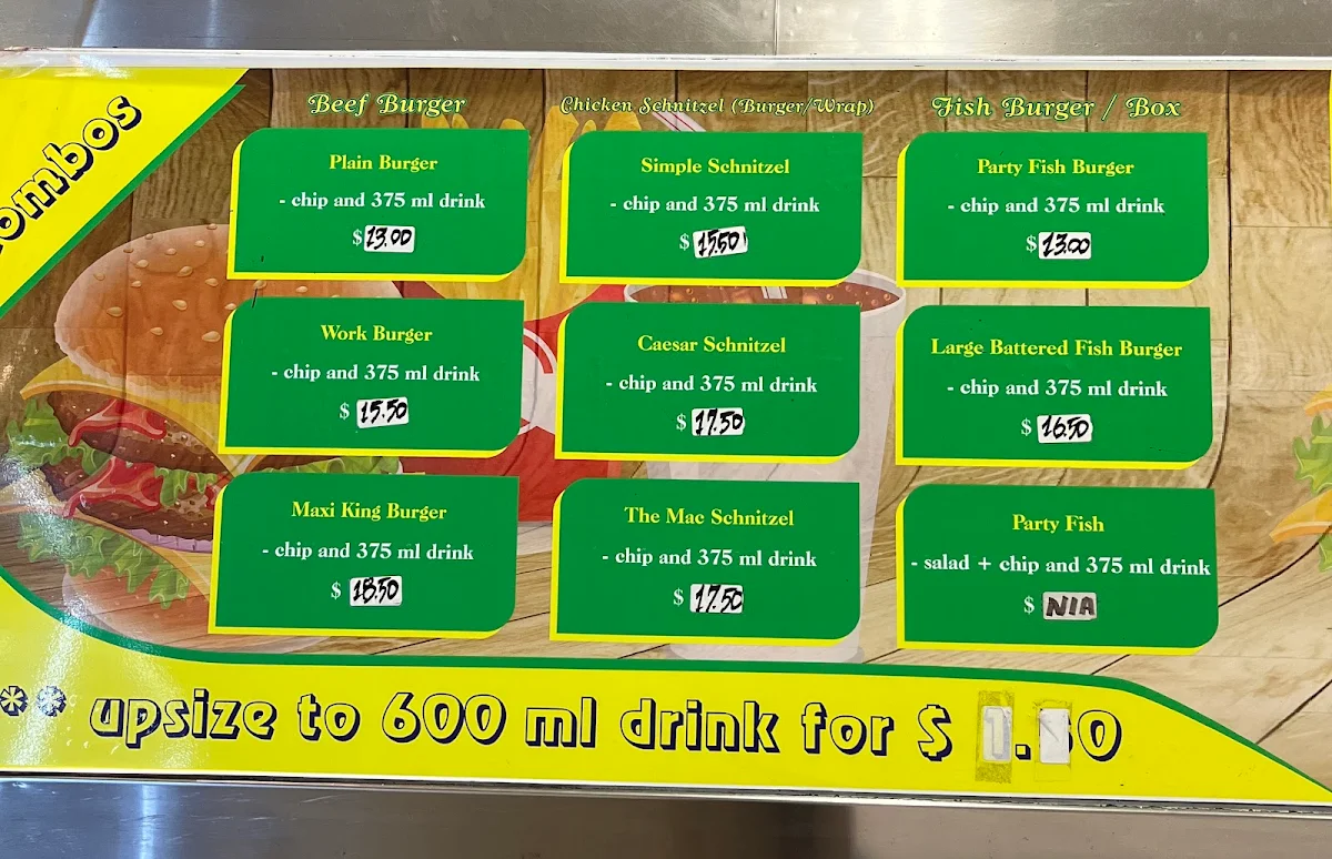 Menu, Mac & Myers Takeaway