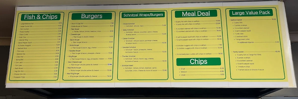 Menu, Mac & Myers Takeaway