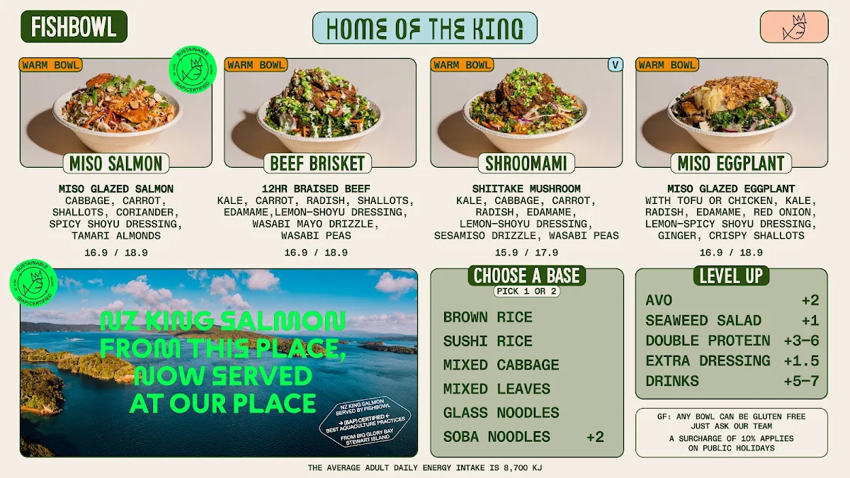 Menu, FISHBOWL - Armadale
