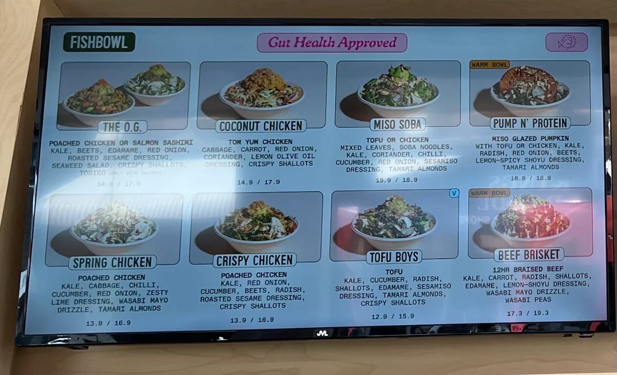 Menu, FISHBOWL - Armadale