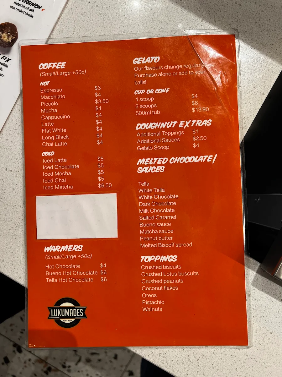 Menu, Lukumades Carnegie