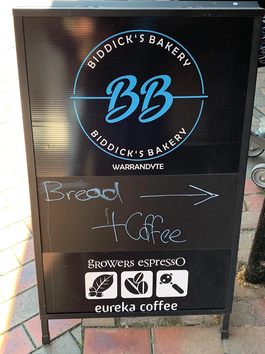 Menu, Biddick’s Bakery Warrandyte - WINNER 2023 Australian Trades Champion “New Business"
